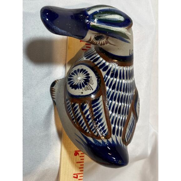Vintage Mexican folk Art Pottery Duck signed los Cabo's tostado hand painted - Picture 5 of 7